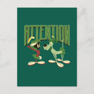 Carte Postale MARVIN THE MARTIAN™ & K-9 "Attention"