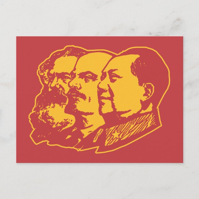 Carte Postale Marx Lenin Mao Portrait (Devant)