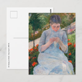 Carte Postale Mary Cassatt - Fille cousant dans un Jardin