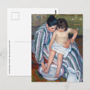 Carte Postale Mary Cassatt - Le bain de l'enfant