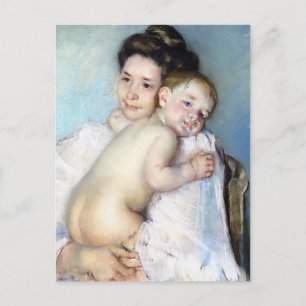 Carte Postale Mary Cassatt- Mère Berthe tenant Son Bébé