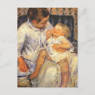 Carte Postale Mary Cassatt-Mother sur le point de laver son enfa