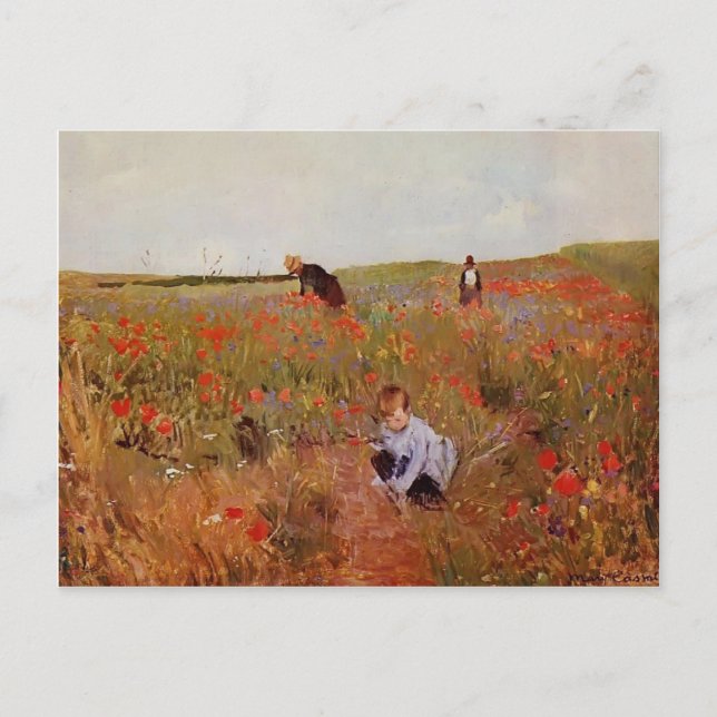 Carte Postale Mary Cassatt : Pavot rouge (Devant)