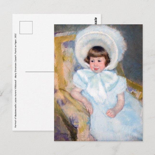 Carte Postale Mary Cassatt - Portrait de Louise-Aurore Villeboeu (Devant / Derrière)