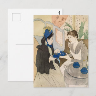 Carte Postale Mary Cassatt Thé à l'afternoon Art Impressionnist