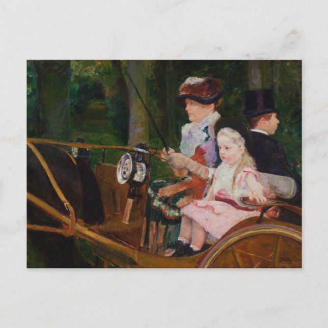 Carte Postale Mary Cassatt - Une femme et une fille conduisant (Devant)
