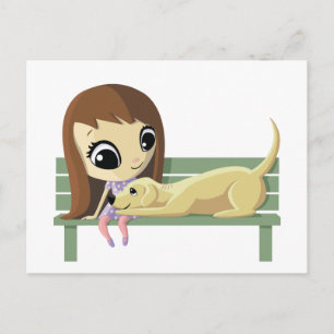 Carte Postale Mary et Crouton le chien