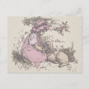 Carte Postale Mary Had a Little Lamb Nursery Rhyme
