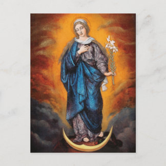 Carte Postale Mary, Madonna Lily, Crescent Lune