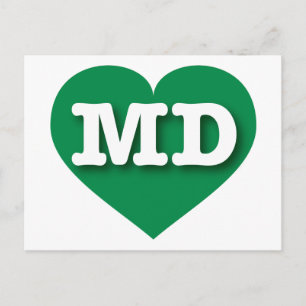 Carte Postale Maryland Green Heart - J'aime MD