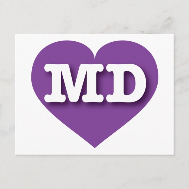 Carte Postale Maryland Purple Heart - J'aime MD (Devant)