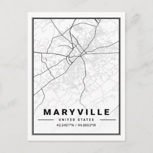Carte Postale Maryville Tennessee USA Travel City Plan