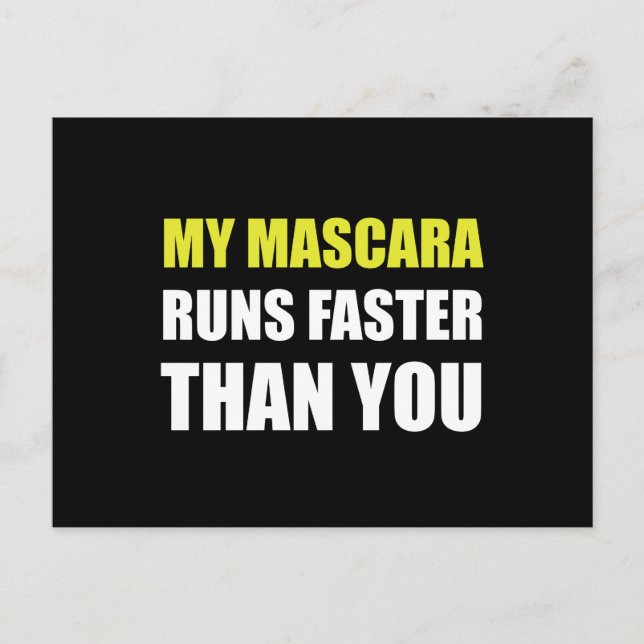 Carte Postale Mascara fonctionne plus vite (Devant)