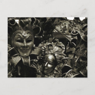 Carte Postale Mascarade gothique foncé Mascarade Masques noir