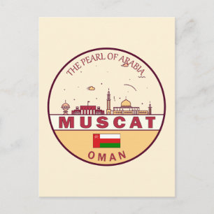 Carte Postale Mascate Oman City Skyline Emblem