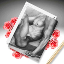Carte postale Masculine Art Modèle de carrosserie 