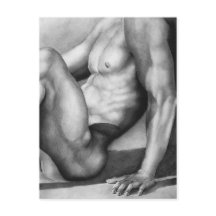 Carte postale Masculine Art Modèle de carrosserie 