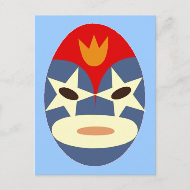 Carte Postale Masque bleu Lucha Libre (Devant)