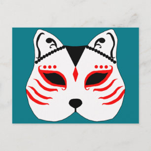 Carte Postale Masque de chat japonais