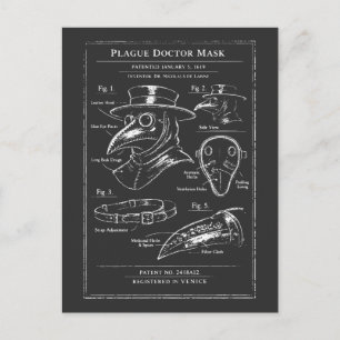 Carte Postale Masque de docteur de la peste Blueprint