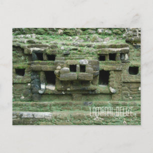 Carte Postale Masque de Mayan Jaguar Temple Lamanai Belize