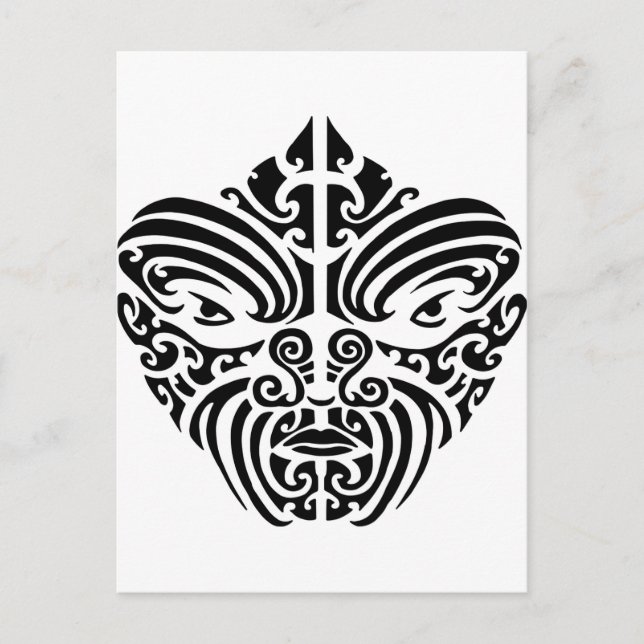 Carte Postale Masque de tatouage tribal maori (Devant)