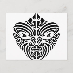 Carte Postale Masque de tatouage tribal maori