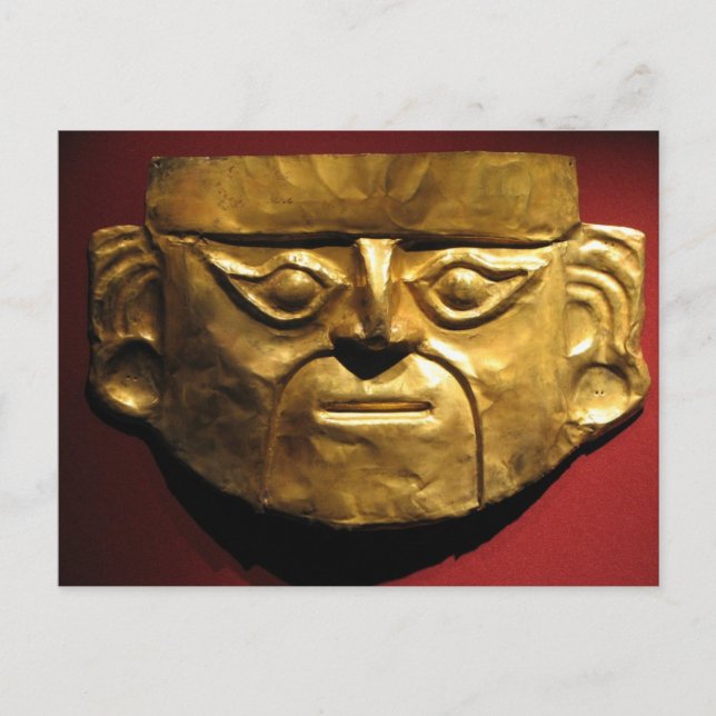 Carte Postale Masque en or inca, Lima, Pérou (Devant)