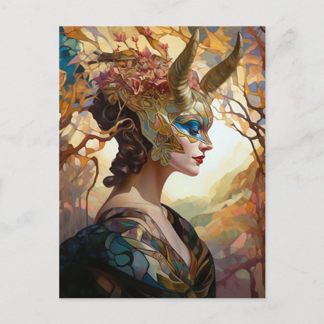 Carte postale Masque Imaginaire Lady Art (Devant)