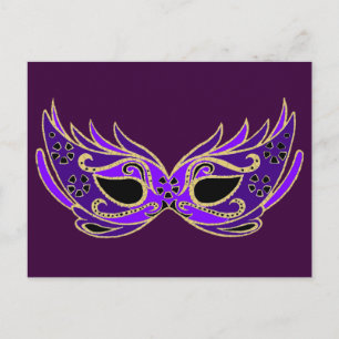 Carte Postale Masque royal violet