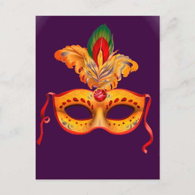 Carte Postale Masque royal violet mascarade mardi gras (Devant)