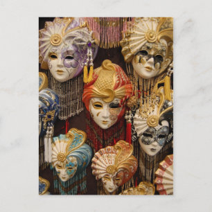 Carte Postale Masques de carnaval à Venise Italie