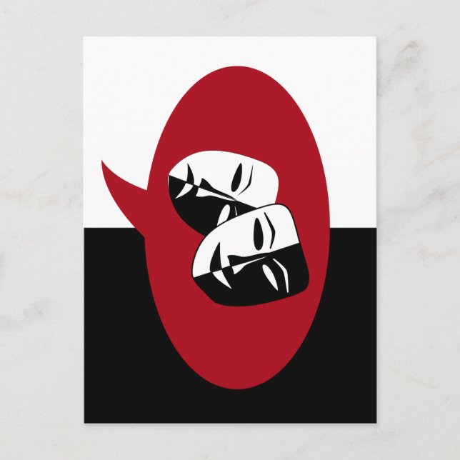 Carte Postale Masques de comédie et de tragédie (Devant)