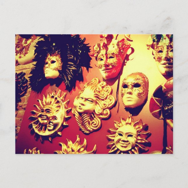 Carte Postale Masques du Carnaval de Venise (Devant)