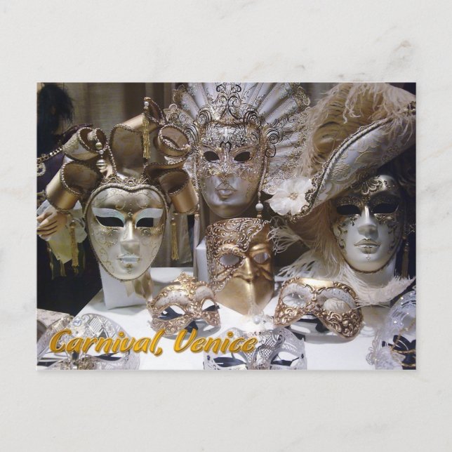 Carte Postale Masques du Carnaval de Venise (Devant)
