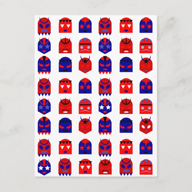 Carte Postale masques lucha libre (Devant)