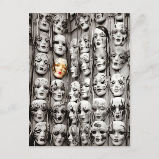 Carte Postale Masques Mardi Gras (Devant)