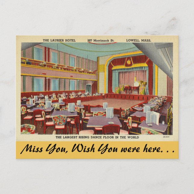 Carte Postale Massachusetts, Hôtel Laurier, Lowell (Devant)