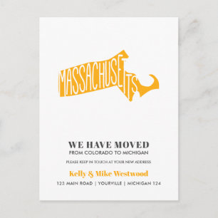 Carte Postale MASSACHUSETTS Nous avons déplacé Nouvelle adresse 
