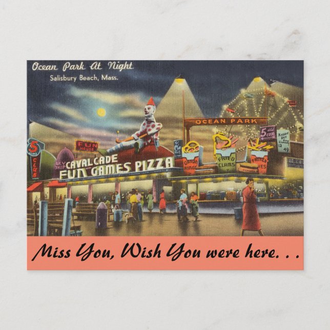 Carte Postale Massachusetts, Ocean Park, Salisbury Beach (Devant)