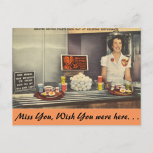 Carte Postale Massachusetts, Restaurant Colstone, Boston