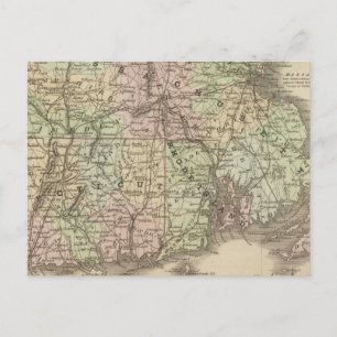 Carte Postale Massachusetts, Rhode Island et Connecticut