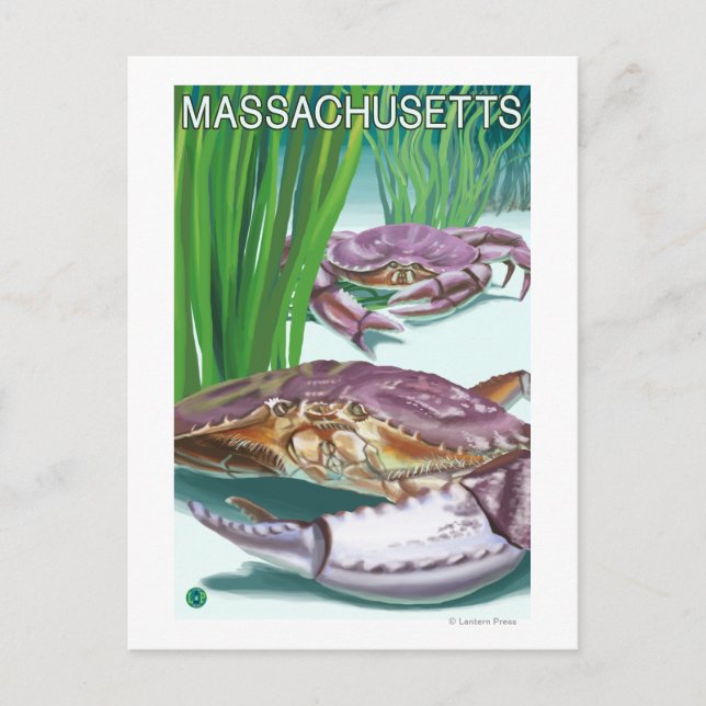 Carte Postale MassachusettsCrabe et pêcheur (Devant)
