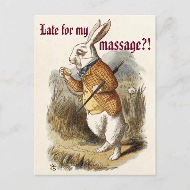 Carte Postale Massage de lapin blanc sur mesure (Devant)