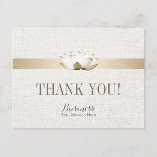 Carte Postale Massage Thérapie Élégant Lotus Salon SPA Merci