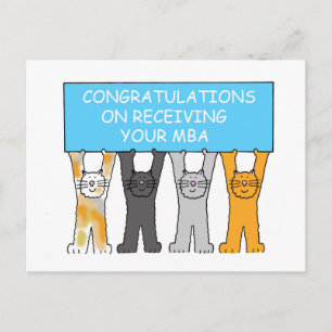 Carte Postale Masters Degree Félicitations Cartoon Cats