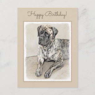 Carte Postale Mastiff anglais (Brindle) Peinture - Chien Art