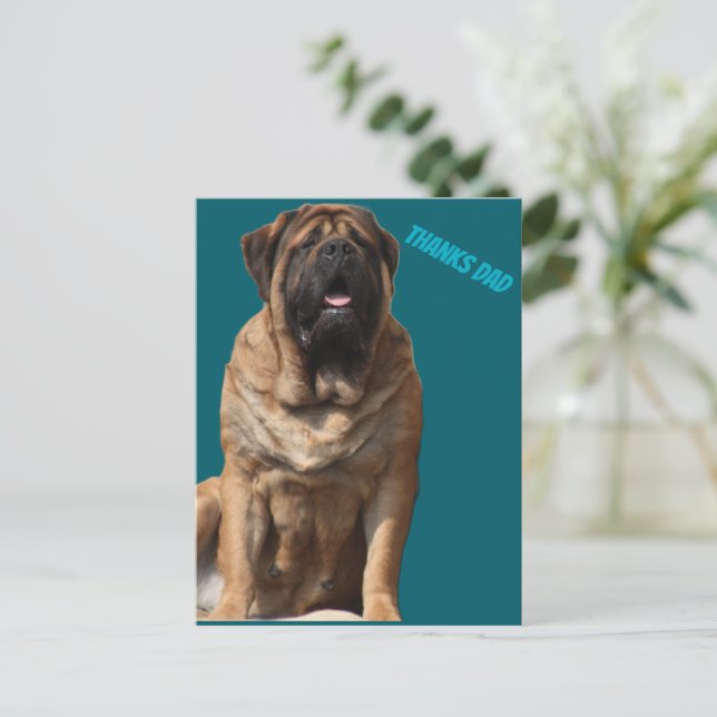 Carte Postale Mastiff Meilleurs amis de la fête des pères  (Debout devant)