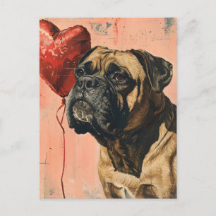 Carte Postale Mastiff Vintage Saint Valentin