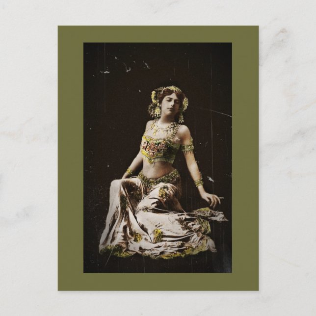Carte Postale Mata Hari en costume Harem (Devant)